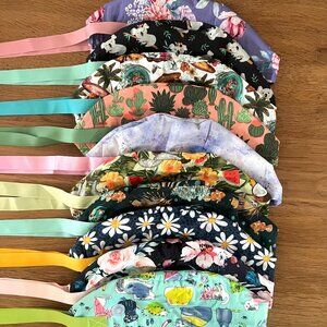 NWOT 10 Euro Scrub Caps Bundle scrub hats surgical caps european scrub hats